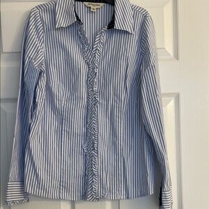 St John’s Bay petite Blue Striped Express women’s Shirt
